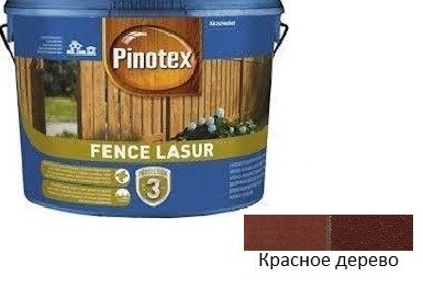 Просочення для захисту деревини Pinotex Fence Lasur червоне дерево 10л., фото 1
