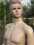 Чоловічий тілесний манекен Люкс у повний зріст із макіяжем зачіскою, фото 5