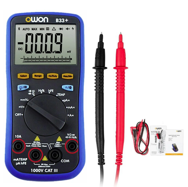 Мультиметр OWON B33+ (напруга, струм, опір, ємність, частота, температура) +Bluetooth+Offline