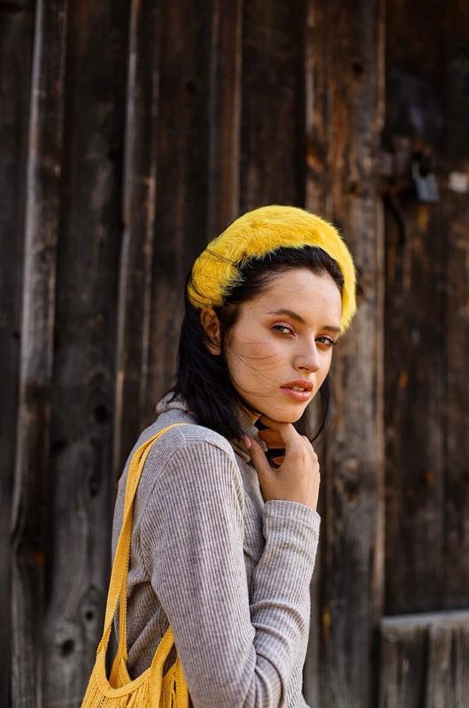 Стильний хутряний обруч-обідок для волосся My Scarf, фото 1