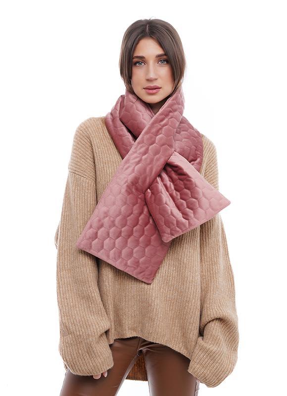 Теплий оксамитовий стьобаний шарф "Нью Йорк", фото 1