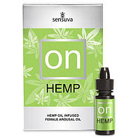Збудливі краплі для клітора Sensuva - ON for Her Hemp Infused Arousal Oil (5 мл) з маслом конопель Feromon