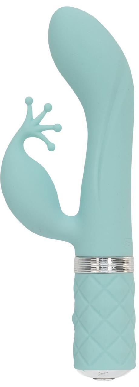 Розкішний вібратор-кролик Pillow Talk - Kinky Teal із кристалом Сваровскі, потужний Feromon