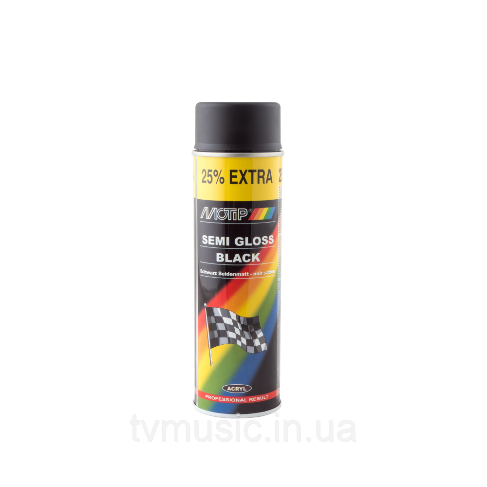 Акрилова фарба Motip Semi Gloss Black Чорна Напівматова 04001IG 500 мл