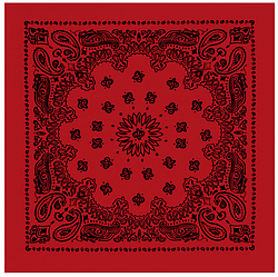 Велика червона Бандана з класичним чорним малюнком 70х70 см