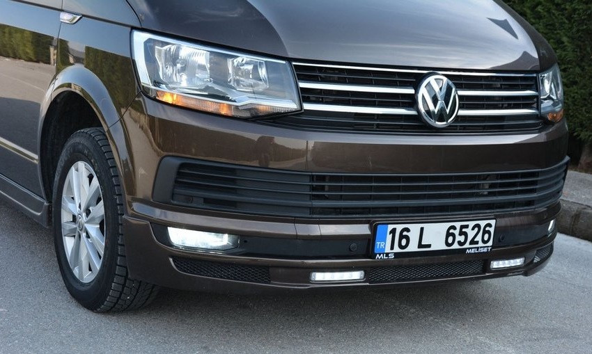 Губа спідниця накладка передній бампер VW T6 з Led-стиль 2, фото 1