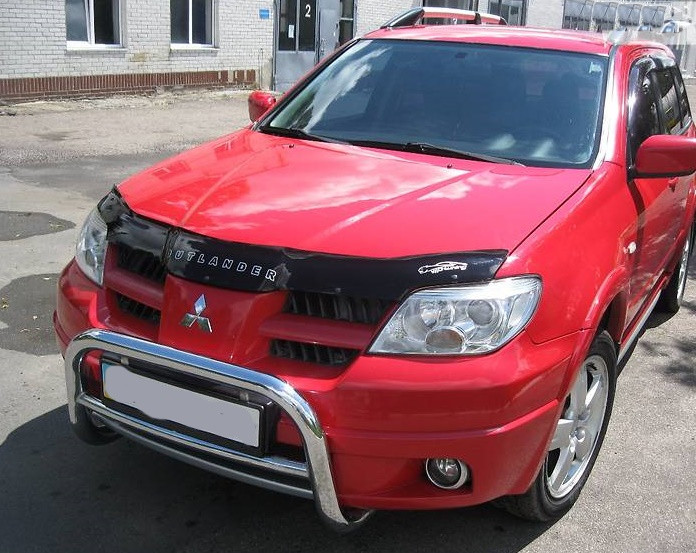 Дефлектор капота (мухобойка) Mitsubishi Outlander 2001-2007 (митсубиси аутлендер) - фото 3 - id-p73445440