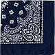 Бандана темно синя велика білим з класичним малюнком TRAINMEN BANDANAS 70х70см, фото 2