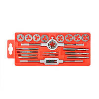 Набір плашок M3-M12 і мітчиків M3-M12, 20 од. INTERTOOL SD-8020, фото 3