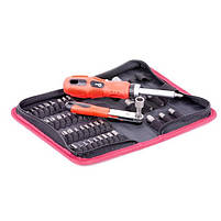 Викрутка реверсивна з комплектом насадок і трещеткой INTERTOOL VT-1048, фото 7