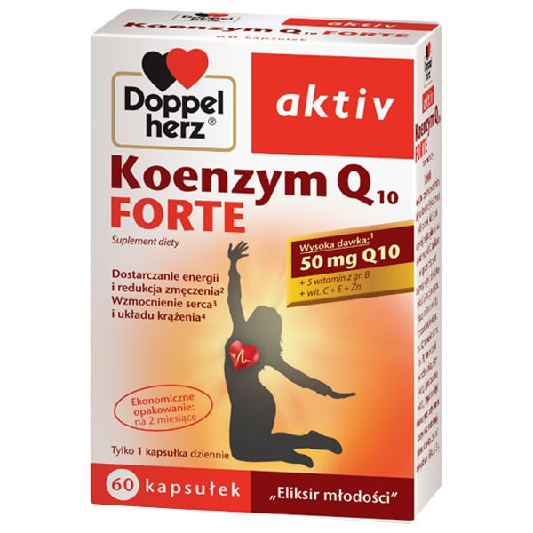 Doppelherz Aktiv, Koenzym Q10 Forte Коензим Q10 50 мг + вітаміни, 60 капс. До 09/2027