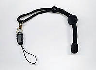Темляк для фонаря с карабинчиком, съемной клипсой и фиксатором диаметра. Цвет: Черный