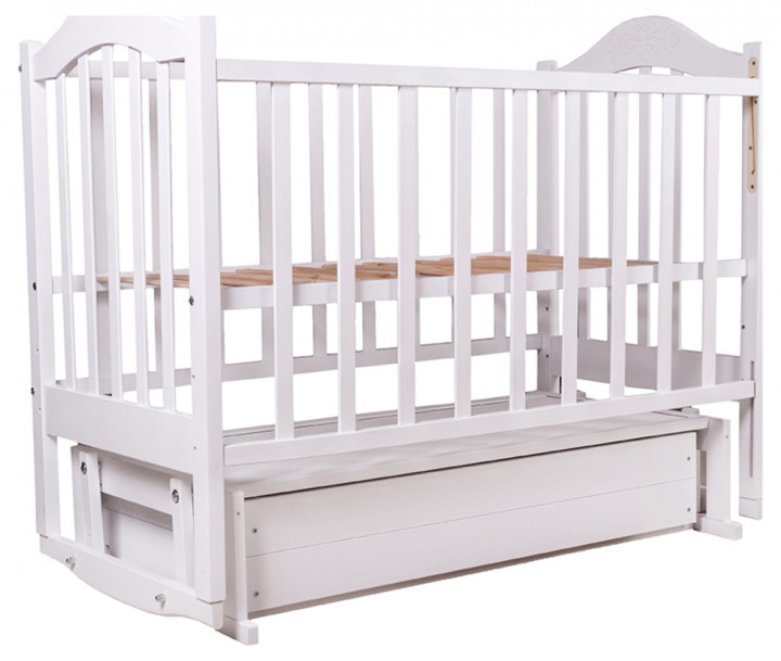 Ліжечко дитяче Babyroom Діна D301 маятник, ящик біла