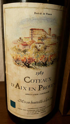 Вино 1989 року Coteaux d Aix en Provence Франція, фото 2