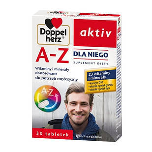 Doppelherz Aktiv, A-Z вітамінно-мінеральний комплекс для чоловіків, 30 таблеток