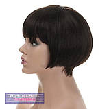 Перука боб-каре з термоволосся 180℃ Alison AT шоколадний колір, фото 4