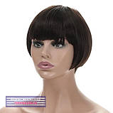 Перука боб-каре з термоволосся 180℃ Alison AT шоколадний колір, фото 3