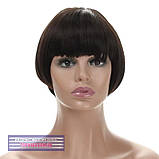 Перука боб-каре з термоволосся 180℃ Alison AT шоколадний колір, фото 2