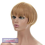 Перука боб-каре з термоволосся 180℃ Alison AT світло-русявий із пшеничним колір, фото 3