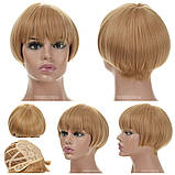 Перука боб-каре з термоволосся 180℃ Alison AT світло-русявий із пшеничним колір, фото 2