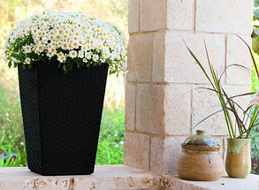 Горщик для рослин Keter Medium Rattan Planter сірий, фото 4