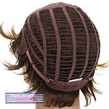 Жіноча перука коротка стрижка з термоволосся180℃ Kristina AT колір каштановий темний, фото 6