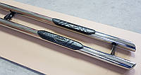 Пороги боковые (подножки-трубы с накладками) Isuzu D-Max 2008-2011 (Ø60)