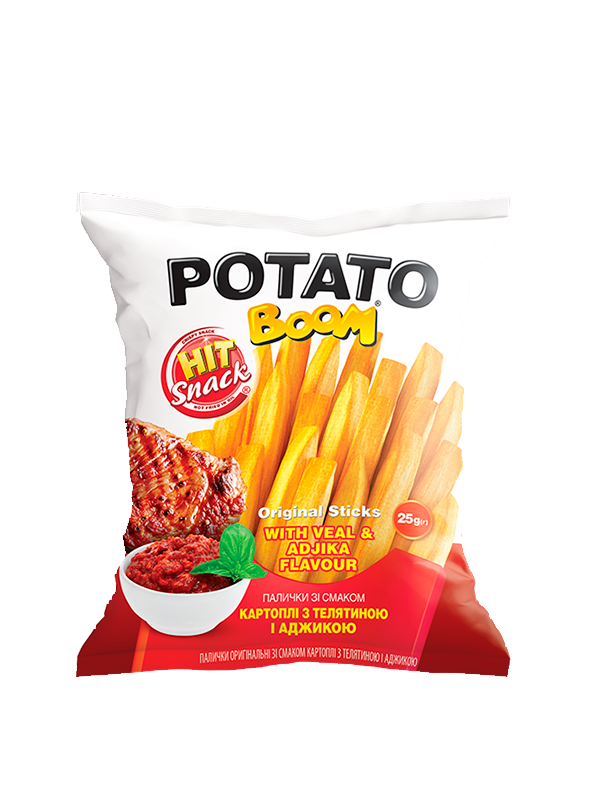

Палички кукурудзяні зі смаком картоплі з телятиною і аджикою 25 г