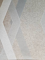 Обои виниловые на флизелине Marburg 82154 Giulia геометрия полосы зигзаг белые серые бежевые на коричневом
