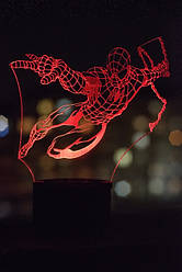 3d-світильник Спайдермен-Людина-павук, 3д-нічник, кілька підсвічувань (на пульті)