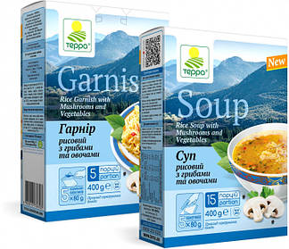 Суп-гарнір рисовий з грибами та овочами "Терра"  "Балканська страва" 400г ( 5пакетиків по 80г)