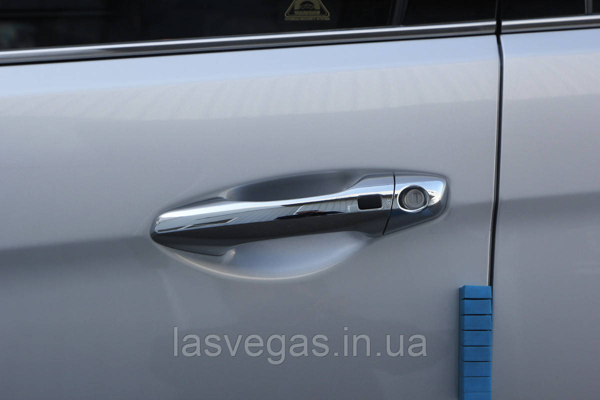 Хром накладки на ручки Hyundai Santa Fe 2012-2017 (Autoclover/Корея/B900)