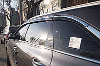 Дефлектори вікон (вітровики) KIA Sorento 2014-2020 З хром молдингом (Autoclover D944)