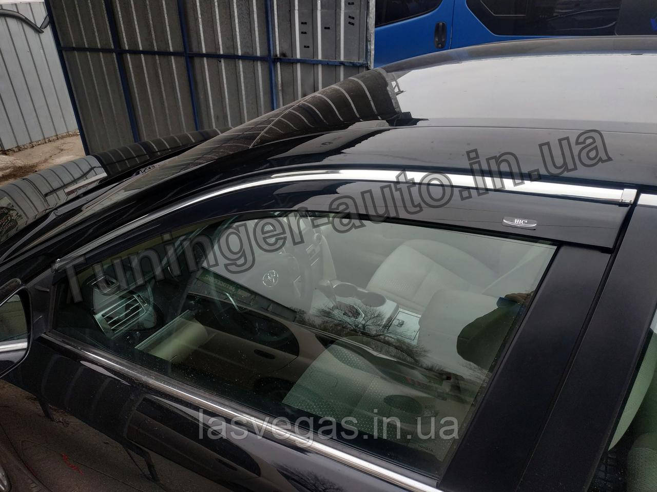 Вітровики з хром, дефлектори вікон Toyota Camry 50 2011-2017 (HIC), фото 1