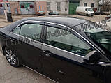 Вітровики з хром, дефлектори вікон Toyota Camry 50 2011-2017 (HIC), фото 4