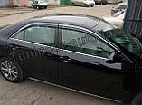 Вітровики з хром, дефлектори вікон Toyota Camry 50 2011-2017 (HIC), фото 6