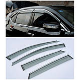 Дефлектори вікон (вітровики) Nissan Qashqai 2014- (Hic) C хром молдингом, фото 4