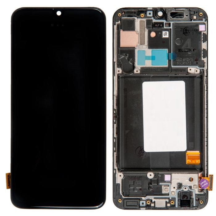 Дисплей для Samsung SM-A405F Galaxy A40 (2019) з сенсорним склом в рамці (Чорний) OLED