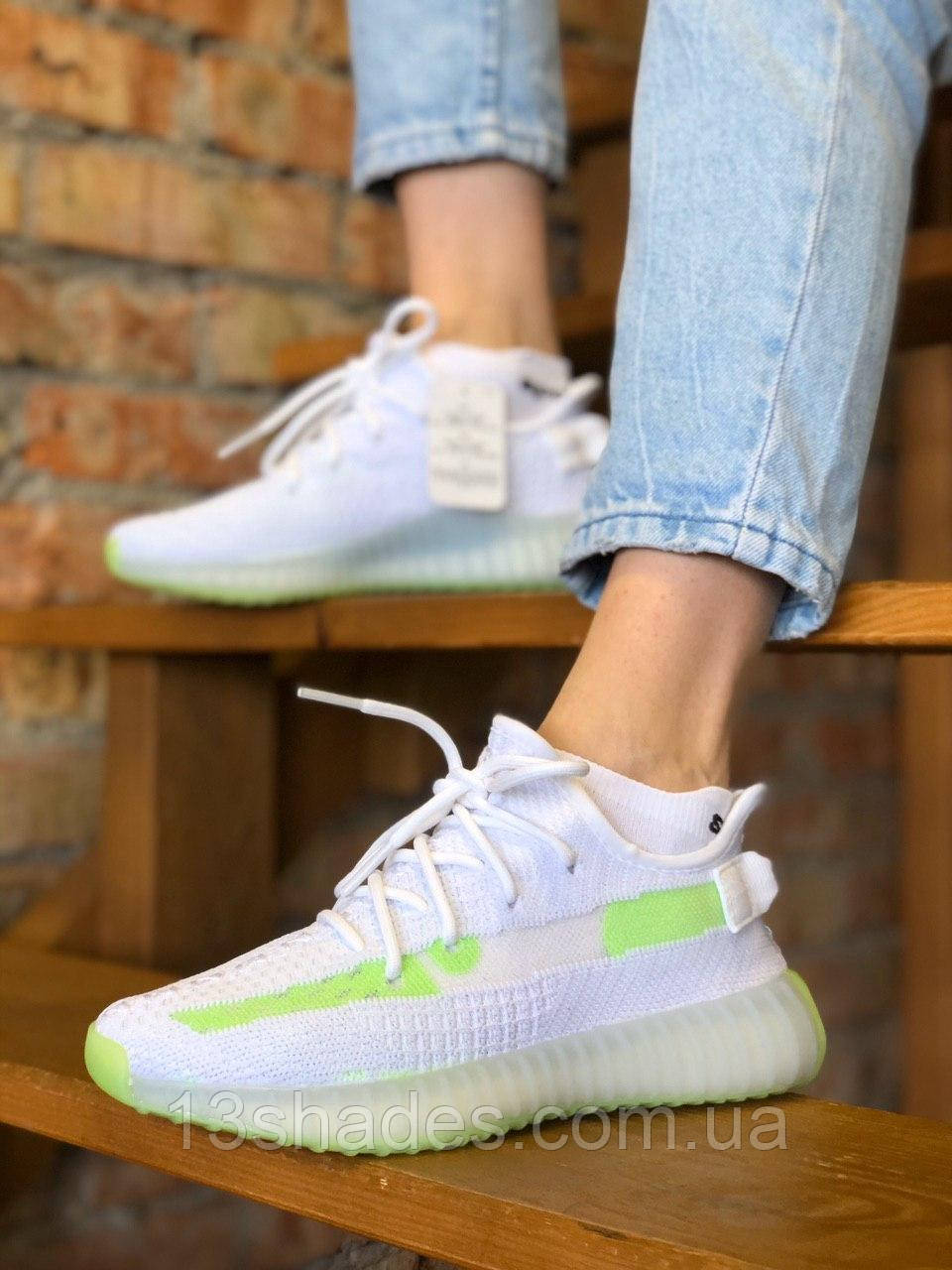 Жіночі кросівки Yeezy Boost 350V2 Static White/Green Київ, фото 1