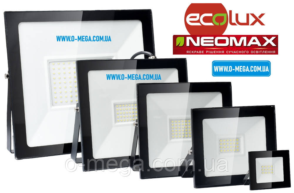 Светодиодный LED-прожектор Neomax (Ecolux) 100W, 220V, 6000K, 8000Lm, IP65 - фото 3 - id-p1173974866