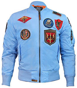 Чоловіча вітровка Top Gun MA-1 Lightweight Nylon Bomber Jacket With Patches TGJ1540P-S (Light Blue)