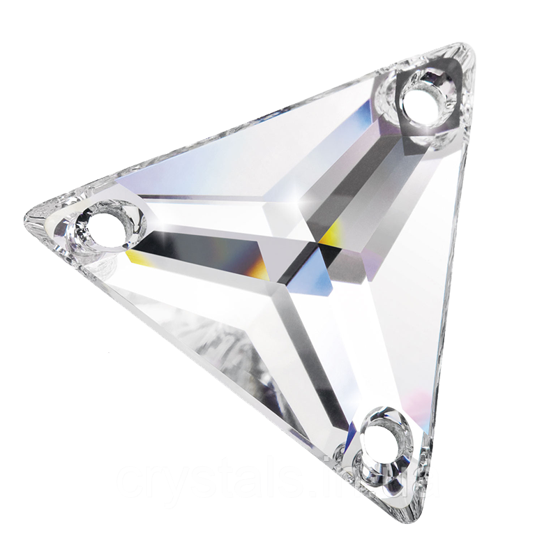 Пришивні кришталеві трикутники Preciosa (Чехія) 16 мм Crystal 2-й сорт