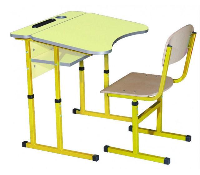 Комплект стол парта + стул ученический 1-местный антисколиозный с полкой регулируемый по высоте №4-6 - фото 1 - id-p974892368