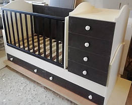 Дитяче ліжечко-трансформер з комодом, ящиками і маятником 3 в 1 "Діона" Angel