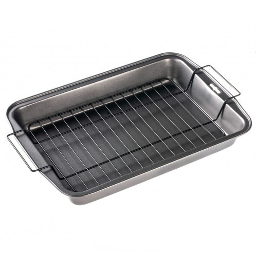 Форма для випічки деко з решіткою 37,5*26*5,5 cm з антипригарним покриттям, фото 1