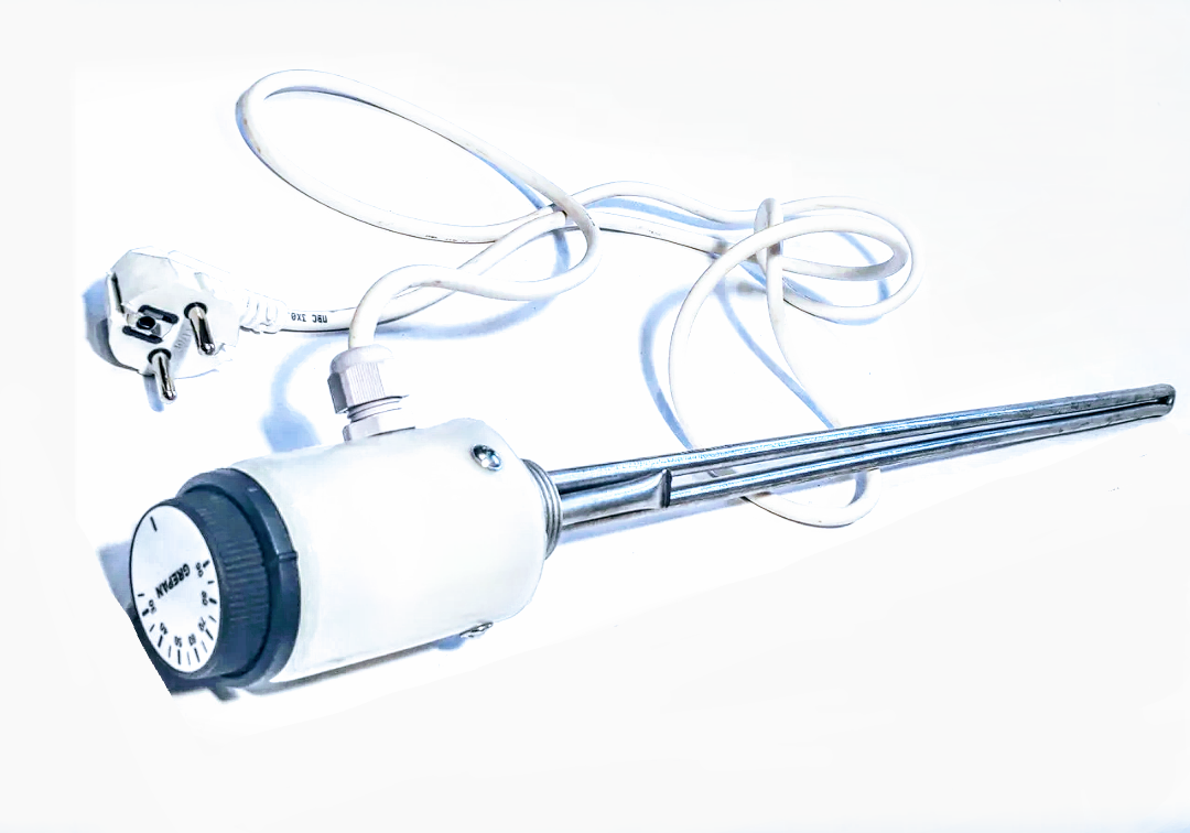 Тэн 1200W с Левой Резьбой 1" и Терморегулятором для Радиатора Батареи ...