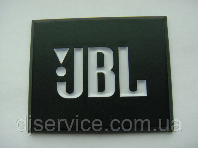 Значок, наклейка, логотип (пластик) JBL 56x46mm на сітку колонки, фото 1