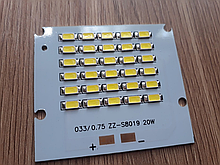 Світлодіод 20 ватт під драйвер 30-36V Led 30шт. SMD5730 LED 20w 32V 63х55мм.