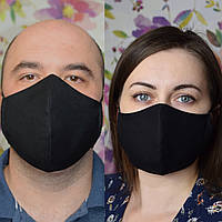 2 шт маска защитная черная "Пара" двухслойная многоразовая. Мужская и женская Отправка в день заказ