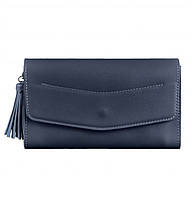 Шкіряна жіноча сумка-трансформер "Еліс" (темно-синя)